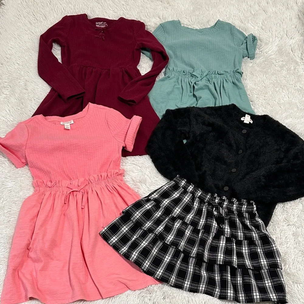 ❤️ Bundle of 5 Cat&Jack Dresses/Skirt/Cardigan Size 6/7